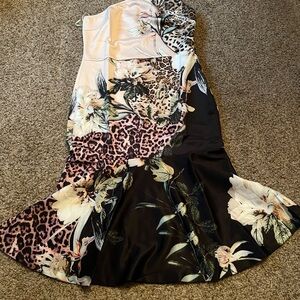 Floral and Leopard Print Dress